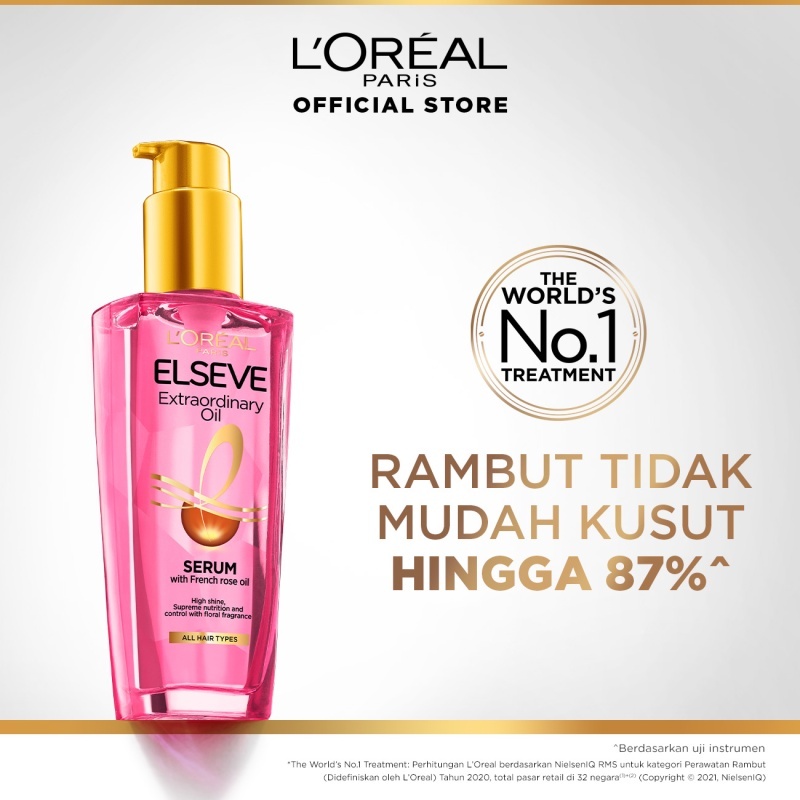 L'Oreal Paris Elseve Extraordinary Oil Pink Hair Serum & Hair Treatment - Rambut Halus Berkilau dala
