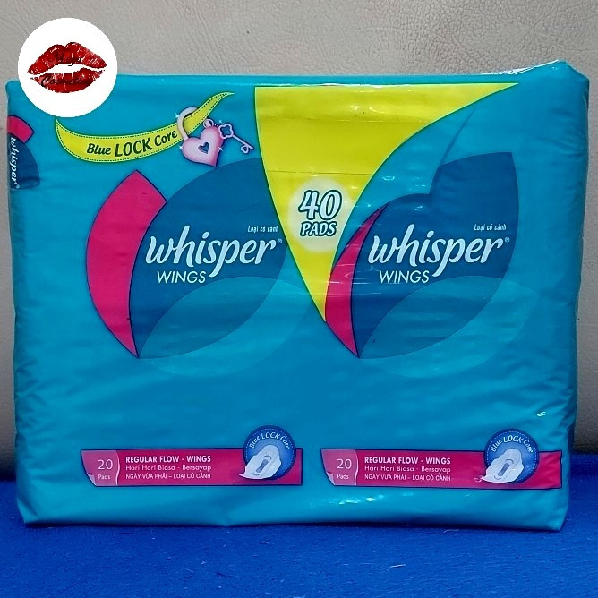 Whisper Pembalut Wings 40 Pads - Whisper Regular Flow