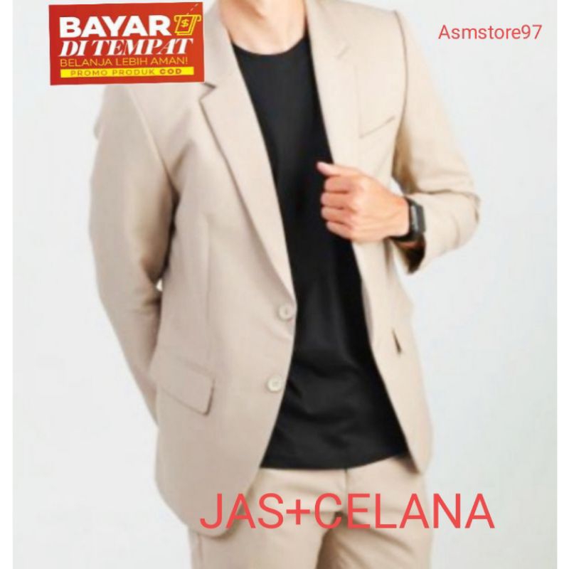 Stelan Jas Pria Cream/Jas Full Cream/Jas Formal