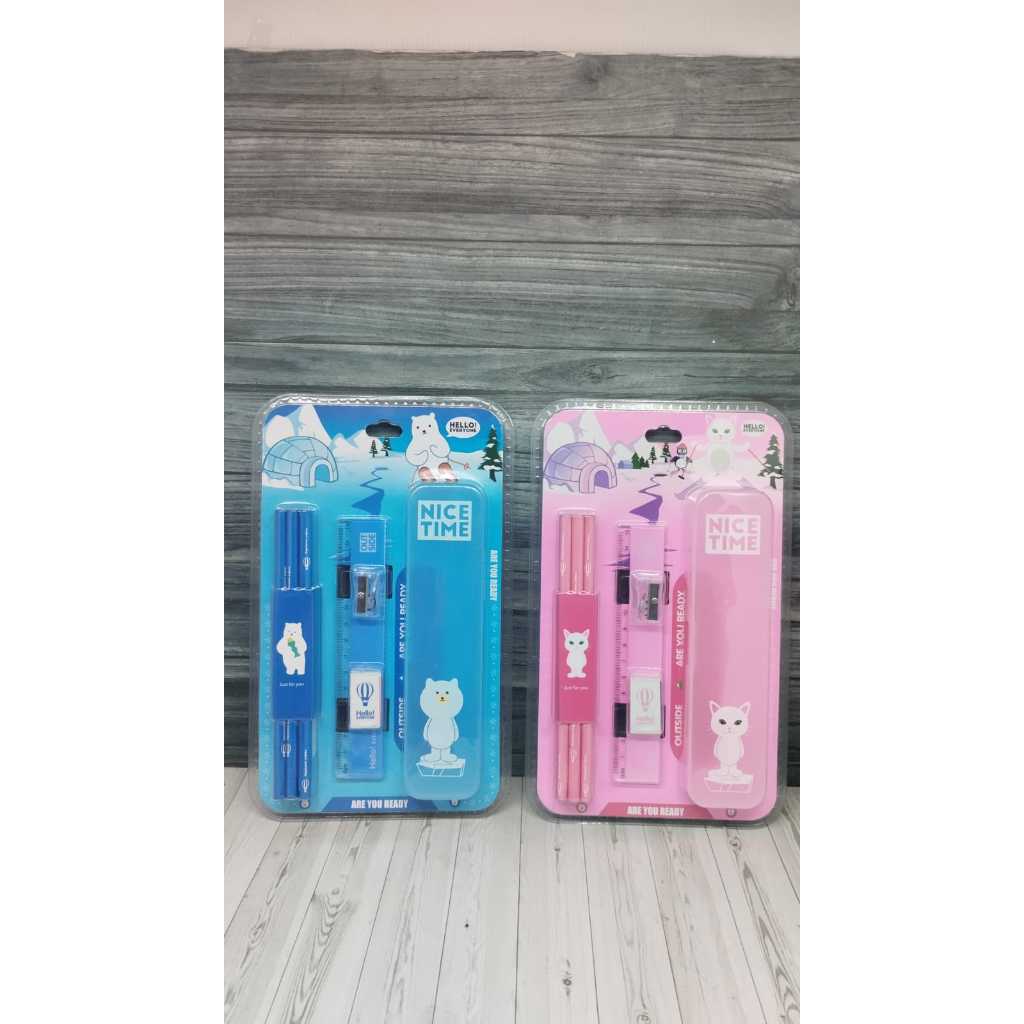 

Pensil Set Lengkap Alat Tulis Perlengkapan Sekolah Anak / Stationary Set 5 in 1 Karakter mini study set