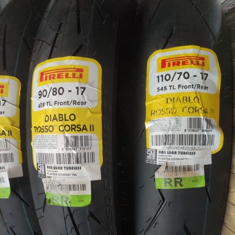 SEPASANG BAN RACE PIRELLI DIABLO ROSSO CORSA II R 17 9080 & 11070 BAN PIRELLI DIABLO ROSSO CORSA 2