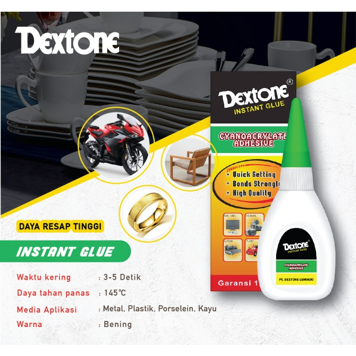Lem SUPER Kuat DEXTON Instant Glue Lem Kaca Extra Strong