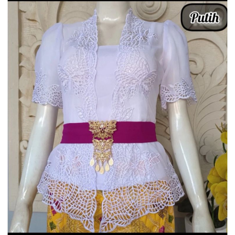 WKB || Kebaya jadi bordir tangan pendek || kebaya jadi bordir motif kerawang || kebaya jadi bordir m