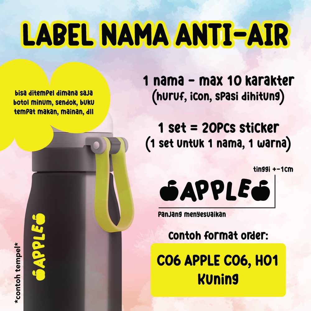 

STIKER LABEL NAMA ANTI-AIR CUSTOM CUTTING STICKER ANAK WATERPROOF