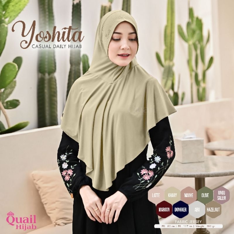 Hijab Instan Bergo Jumbo Jersey Original Jilbab Quail YOSHITA