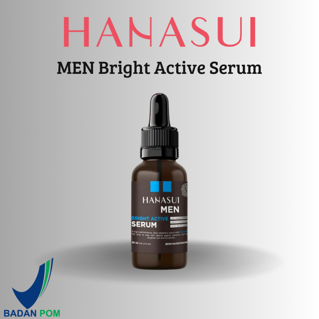 Hanasui Men Bright Active Serum Wajah Pria Aman Serum Brightening Pencerah Kulit Wajah Flek Hitam