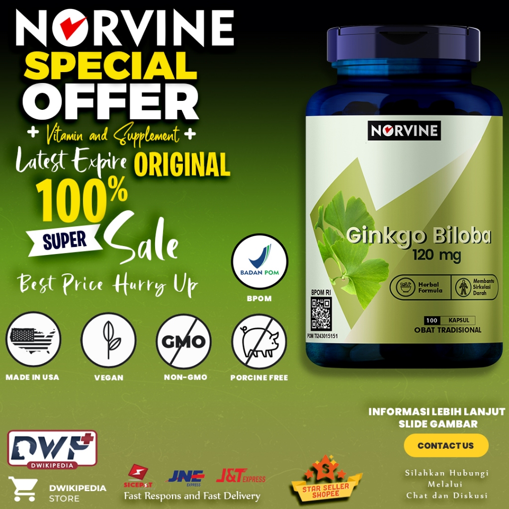 ORIGINAL Norvine Ginkgo Biloba 120 mg - 100 Capsules