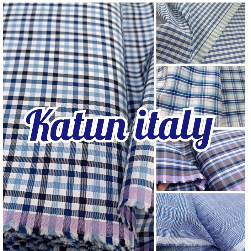 Kain Katun kotak Yandet bahan kemeja,gamis