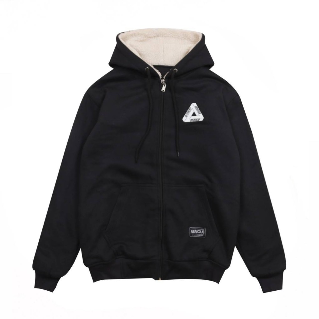 Jaket Sherpa Hoodie Musim Dingin - Sweater Hoodie Sherpa Pria Wanita - Jaket Sweater Polos Hoodie Zi