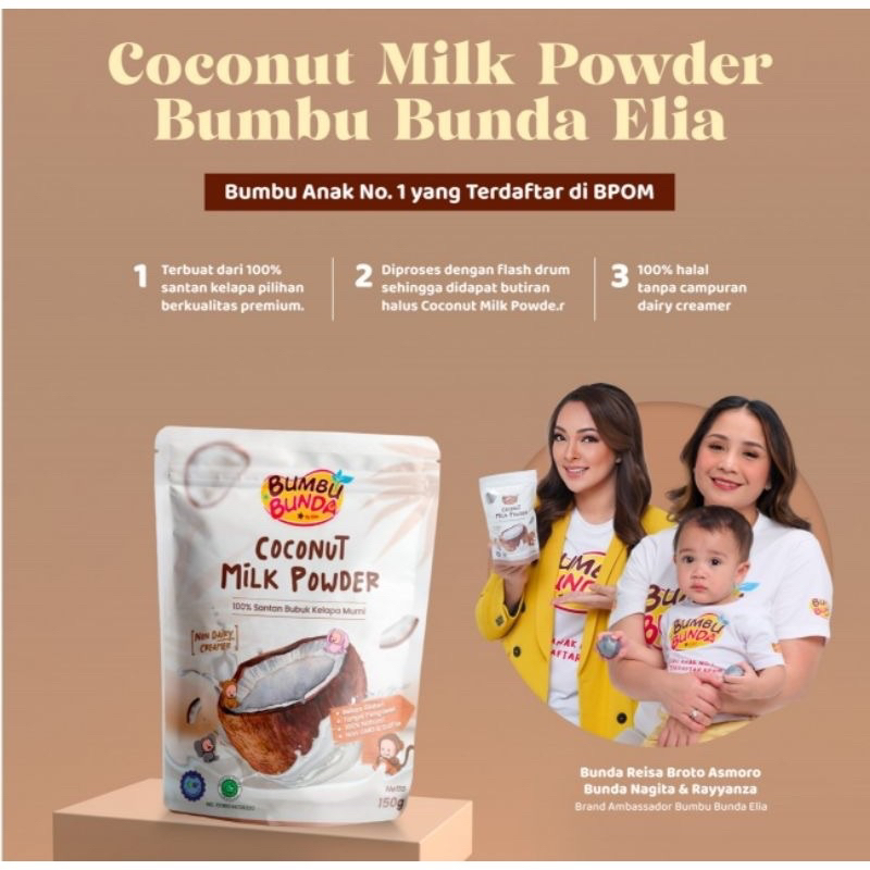 

BUMBU BUNDA by Elia | COCONUT MILK POWDER - 150gr | Santan MPASI