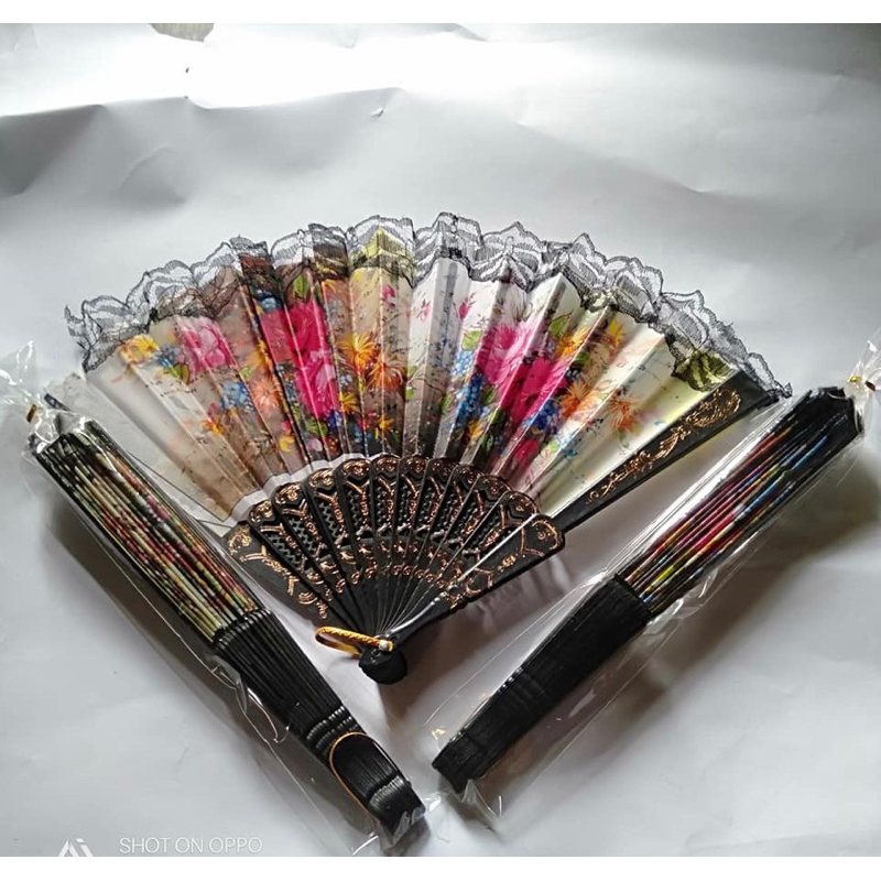 (PAP) KIPAS LIPAT SPANYOL / KIPAS SPANYOL RENDA HITAM / KIPAS TANGAN MEWAH SOUVENIR PERNIKAHAN