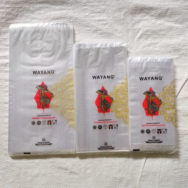 Plastik PP WAYANG / PP Bening | Ukuran 10x20, 12x25, 15x30