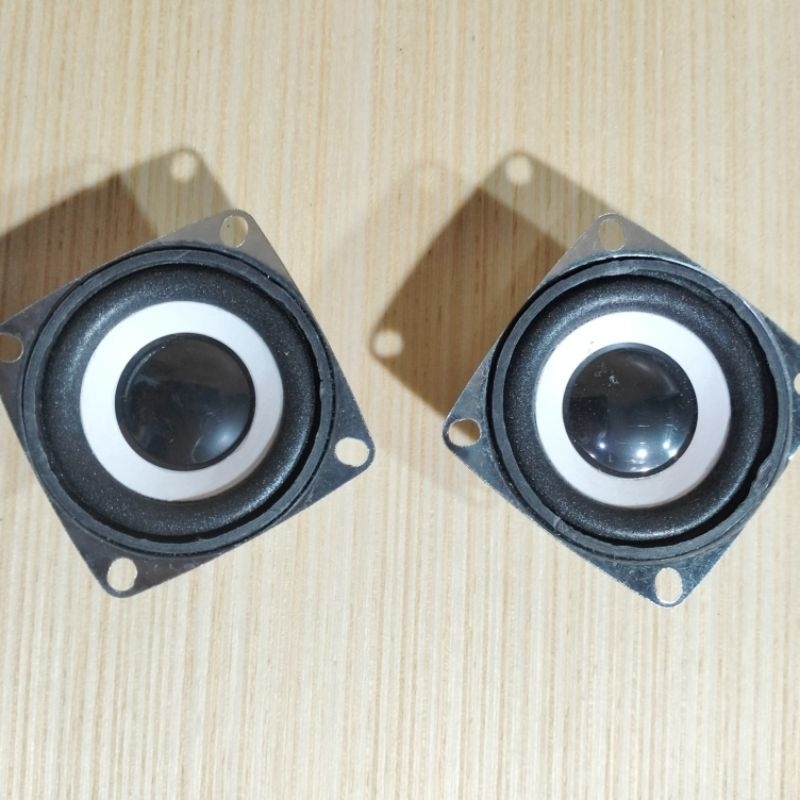 SPEAKER 2" INCH KOTAK BULAT HITAM PUTIH SUARA SPEAKER FULL BASS