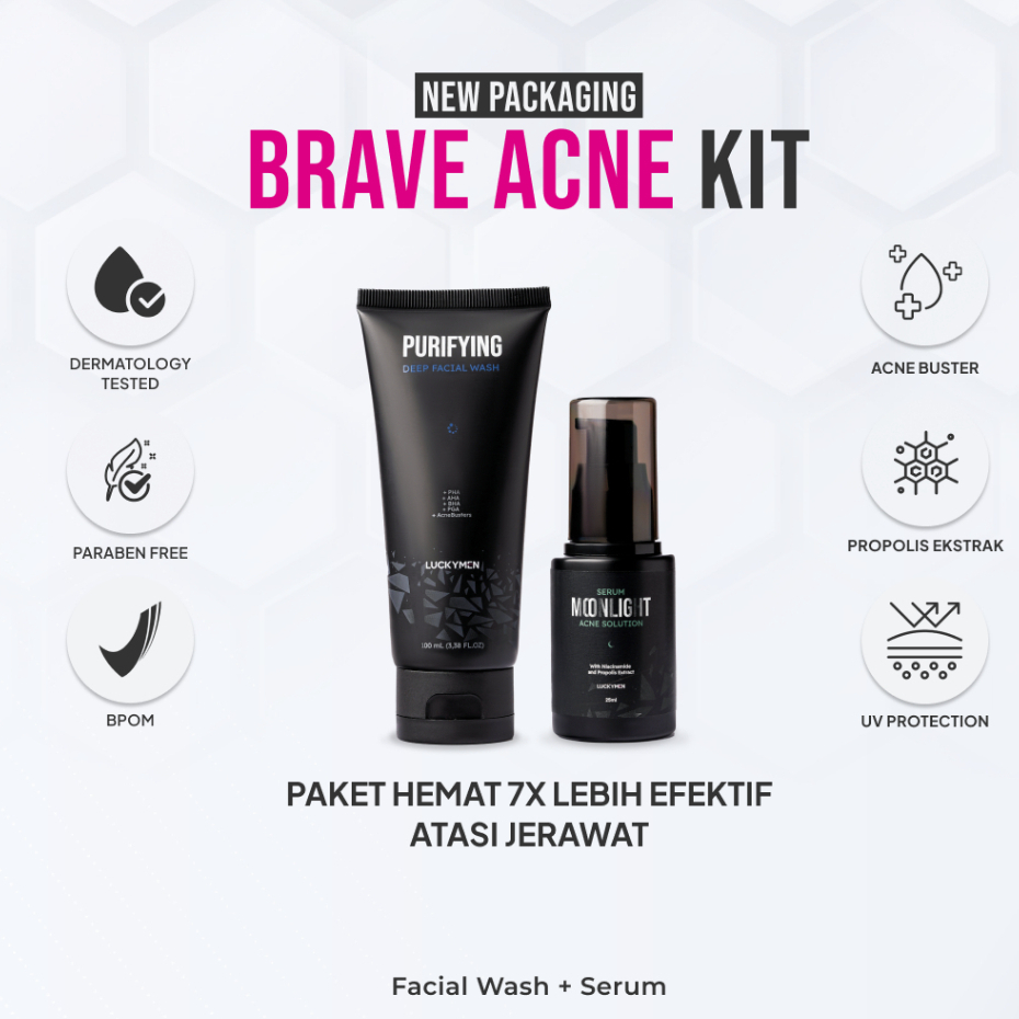 [Brave Kit] Purifying Facial Wash 1pcs+ Serum Moonlight 1pcs Luckymen /  Luckyman Serum Moonlight Sk