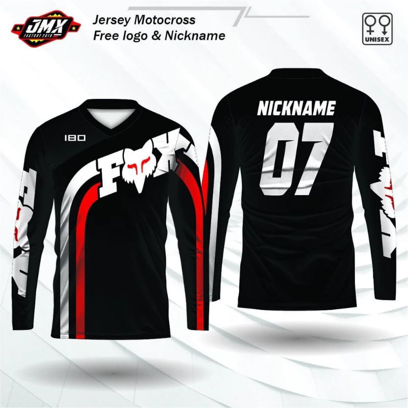 jersey sepeda fox jersey fox motocross lengan panjang kaos fox free custom nama logo
