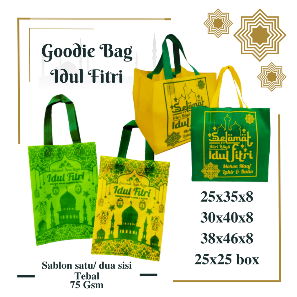 

Goodie Bag Lebaran Idul Fitri Hari Raya Ramadhan Jumbo Tas Spunbond Hampers Kecil Bingkisan Parcel