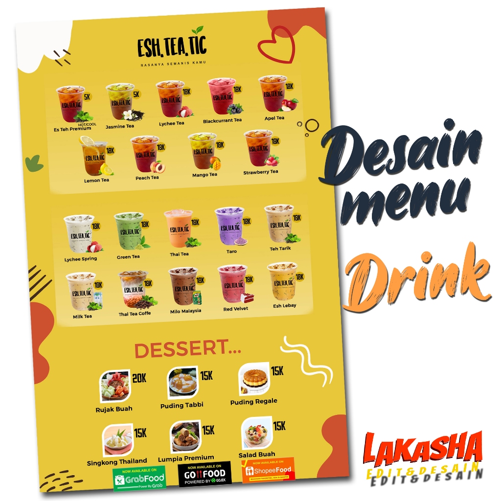 edit desain menu makanan dan minuman