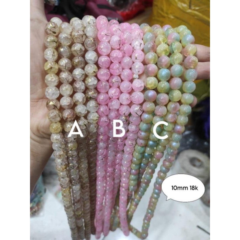Mutiara keramik Corak 10mm// manik gelang /mutiara//manik// monte