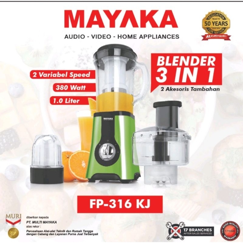 Blander 3 In 1 Mayaka FP 316 KJ Food Processor