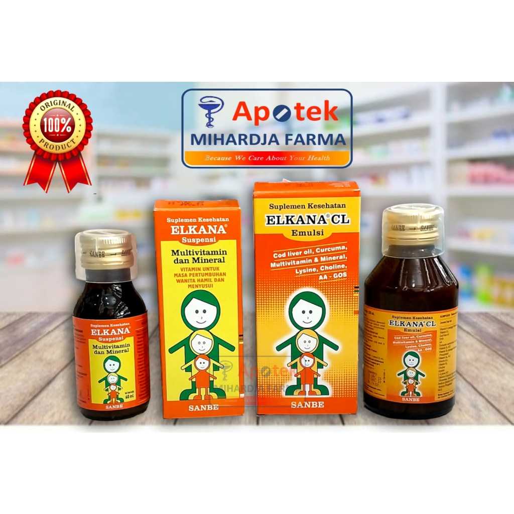 ELKANA 60 ML & ELKANA CL SIRUP 120 ML DAN ELKANA SIRUP - MULTIVITAMIN ANAK SEHAT