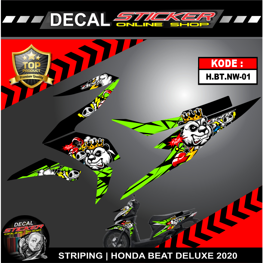 Sticker striping motor Honda BEAT DELUXE 2020-2021 motif keren