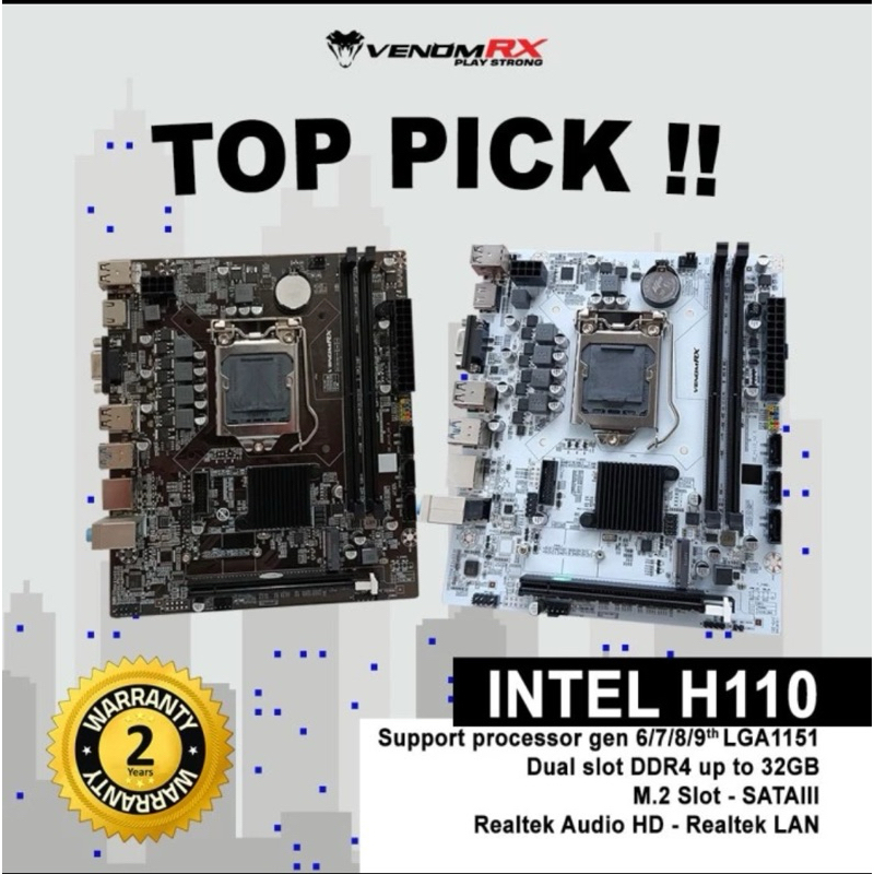 MOTHERBOARD VENOMRX H110 LGA 1151 GEN 6-9