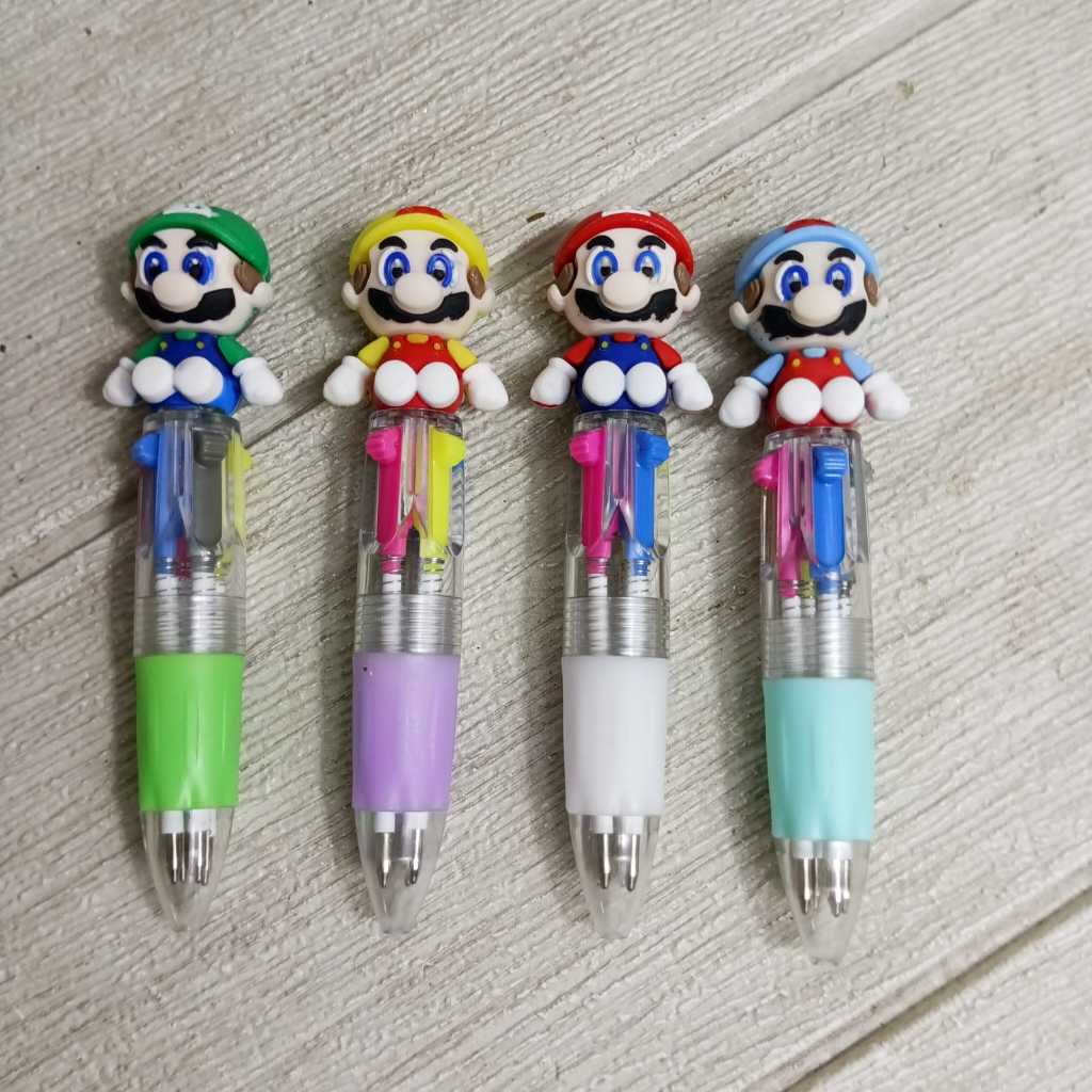

Bolpen Pulpen 4 Warna Pendek Karakter Mario Bros
