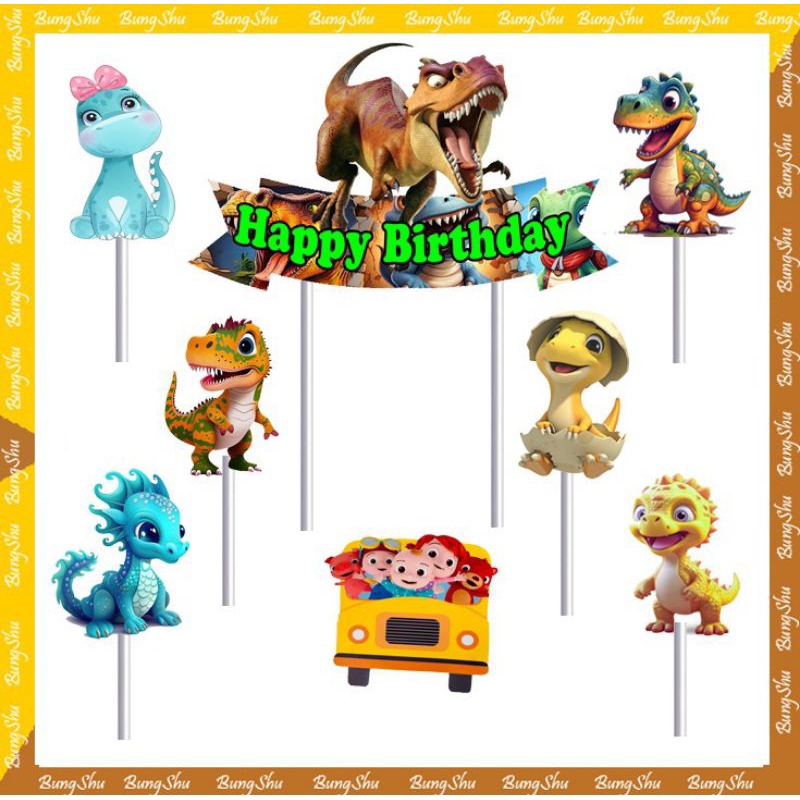 topper kue Dinosaurus,hiasan kue ulang tahun Dinosaurus,topper karakter Dinosurus