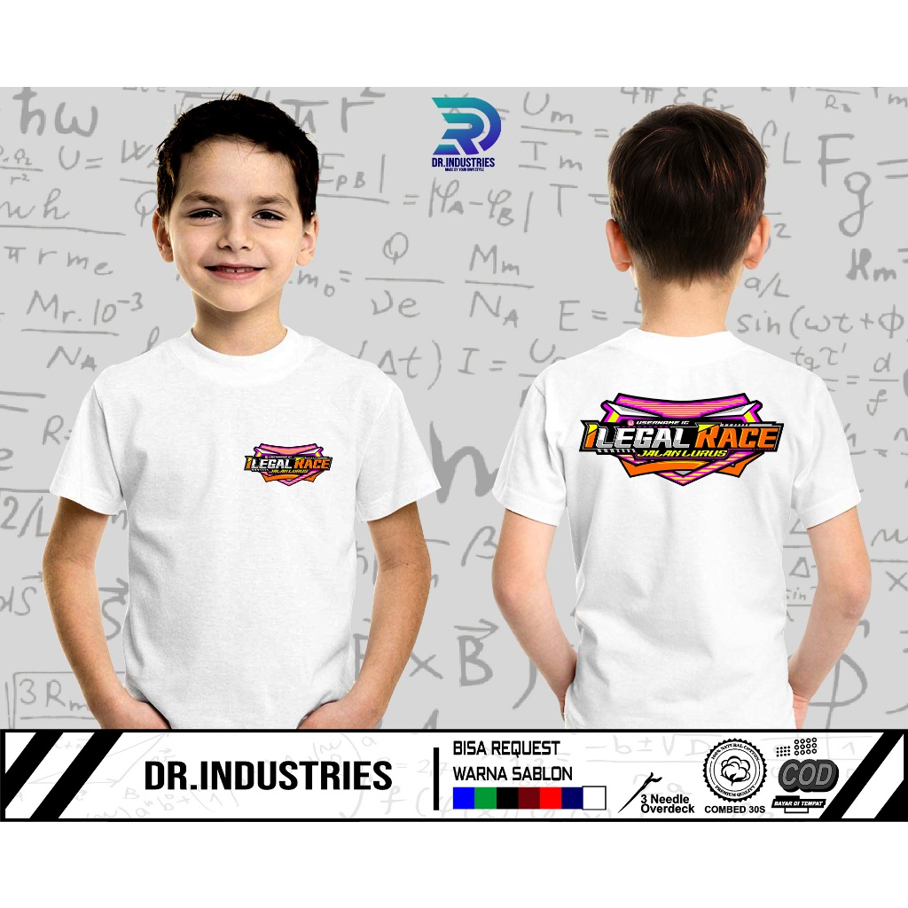 Kaos Anak Baju Ilegal Race Free Nama IG Racing Culture Terbaru 2023