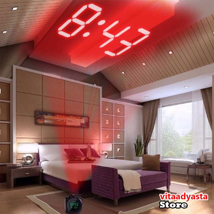 Alarm Tidur Jam Weker/Beker Digital Alarm Tidur Aestetik Digital Led Proyeksi