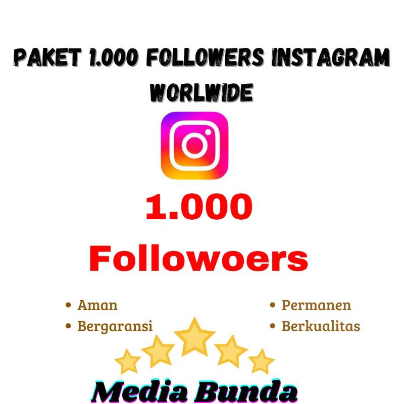 Jasa tambah 1000 followers Instagram permanen bergaransi
