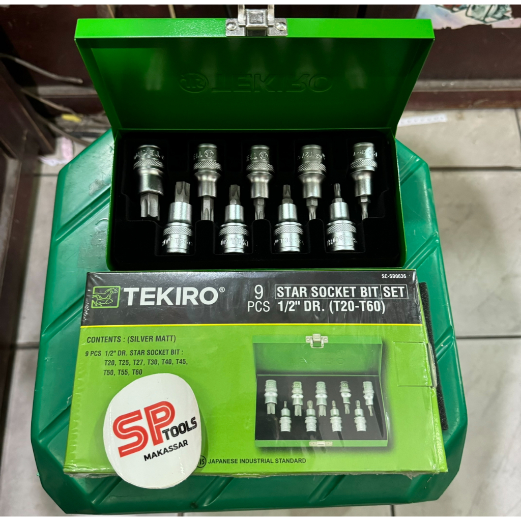 MATA KUNCI SOK SOCK SHOCK L BINTANG STARBIT 1/2" SET 9PCS TEKIRO