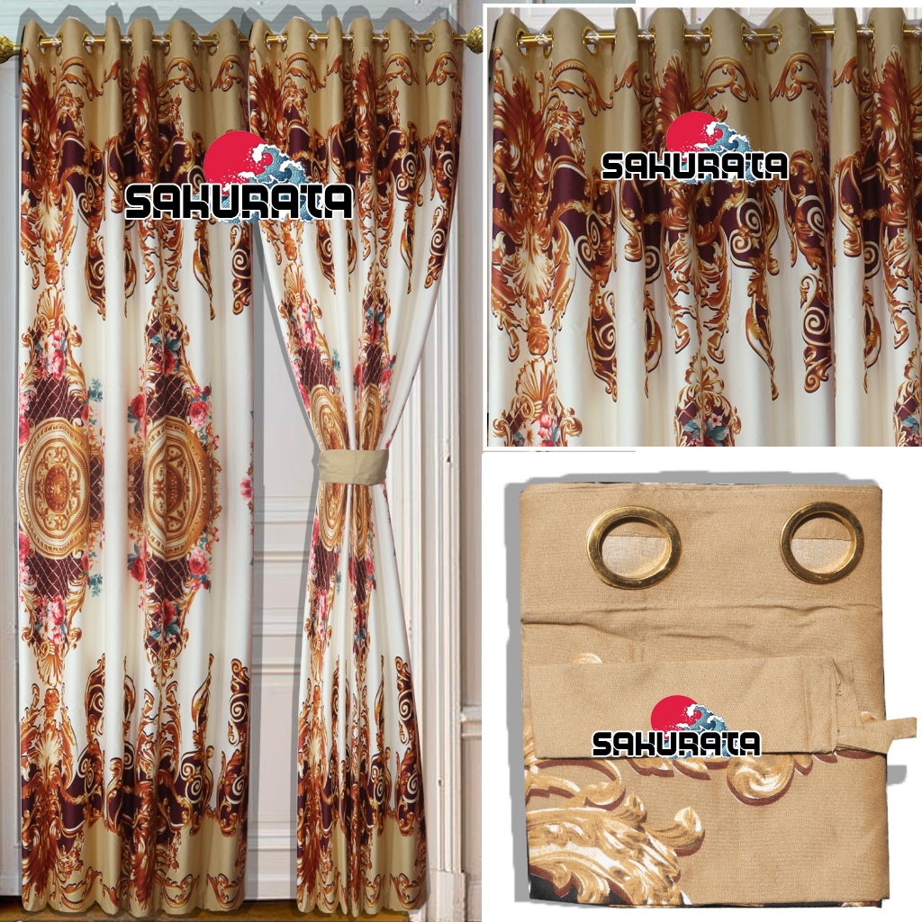 GORDEN PINTU MOTIF BATIK SULTAN HORDENG TIRAI-GORDEN PINTU JENDELA MOTIF BATIK SULTAN LUXURY CANTIK