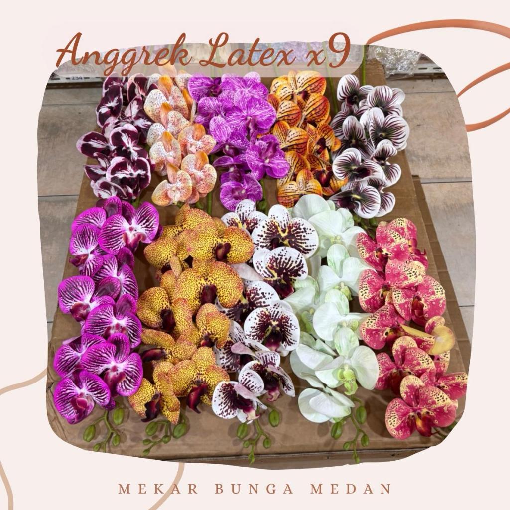 (SC 38) - 20 WARNA Bunga Artifisial Anggrek x9 Orchid Premium Latex Dekorasi Pelaminan Hantaran Ruma