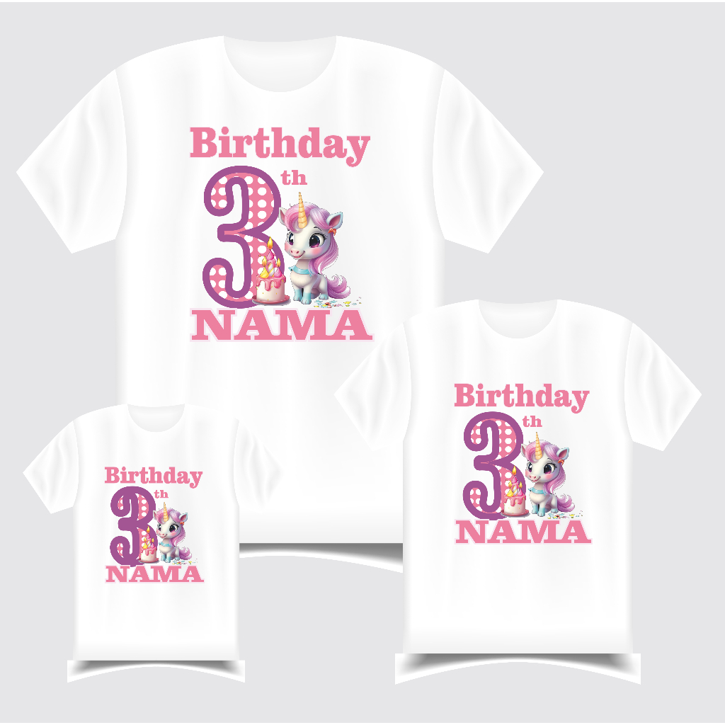 FREE NAMA Kaos Anak dan dewasa Motif Little Poni BAJU Couple Keluarga