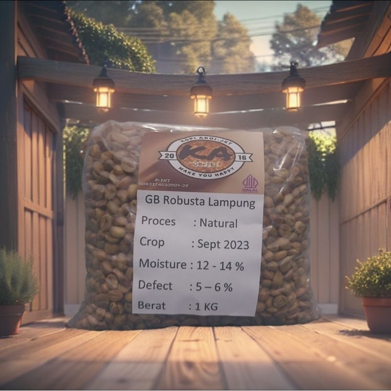 

Grean Bean (GB)/Biji Kopi mentah Robusta Lampung Natural (Grade 1/new crop) 500 Gram / 1 KG