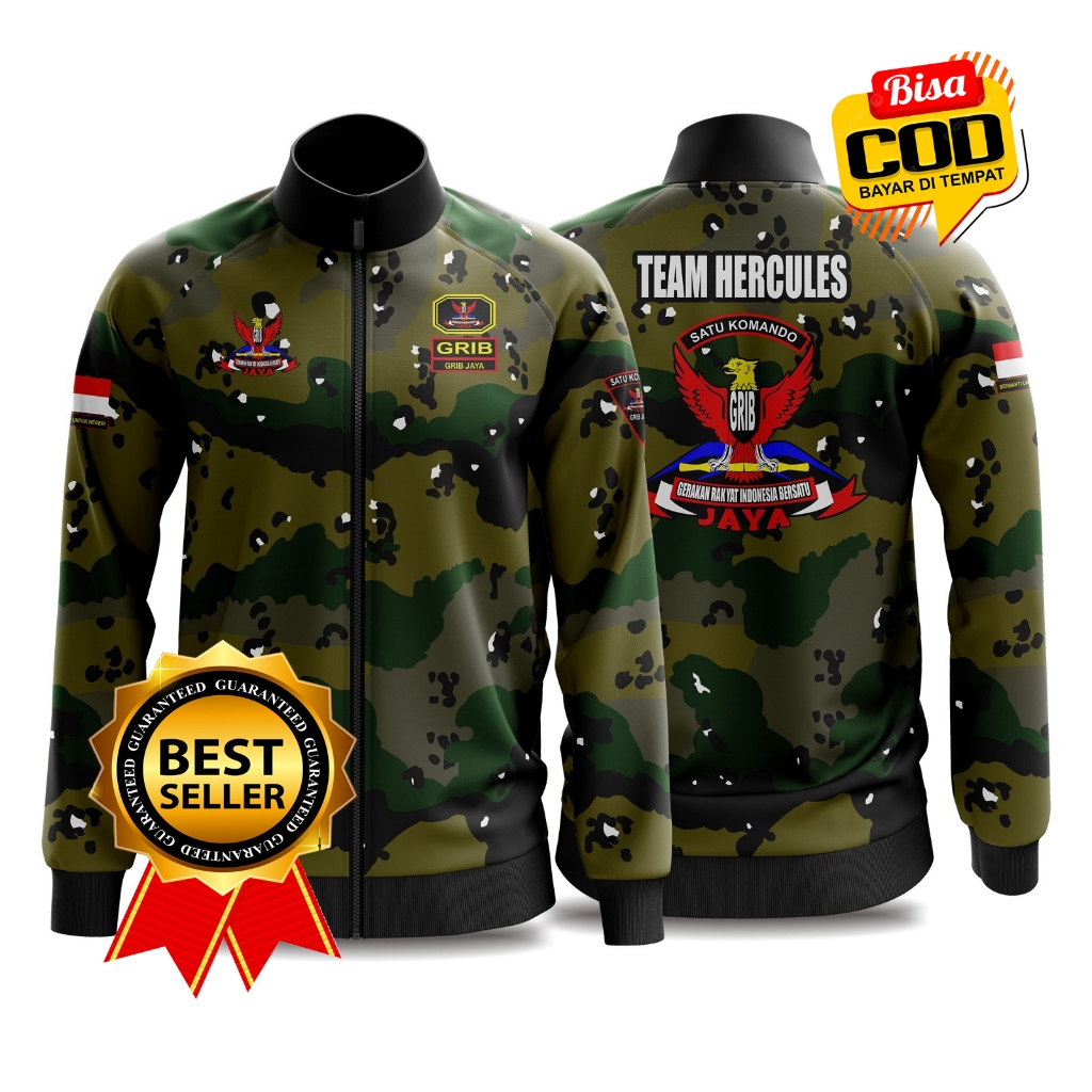 BISA COD JAKET ORMAS GRIB MOTIF PRNTING BAHAN JERSEY TEBAL