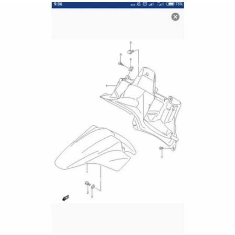 klip pengait tameng body cover tangki dek skywave hayate ori