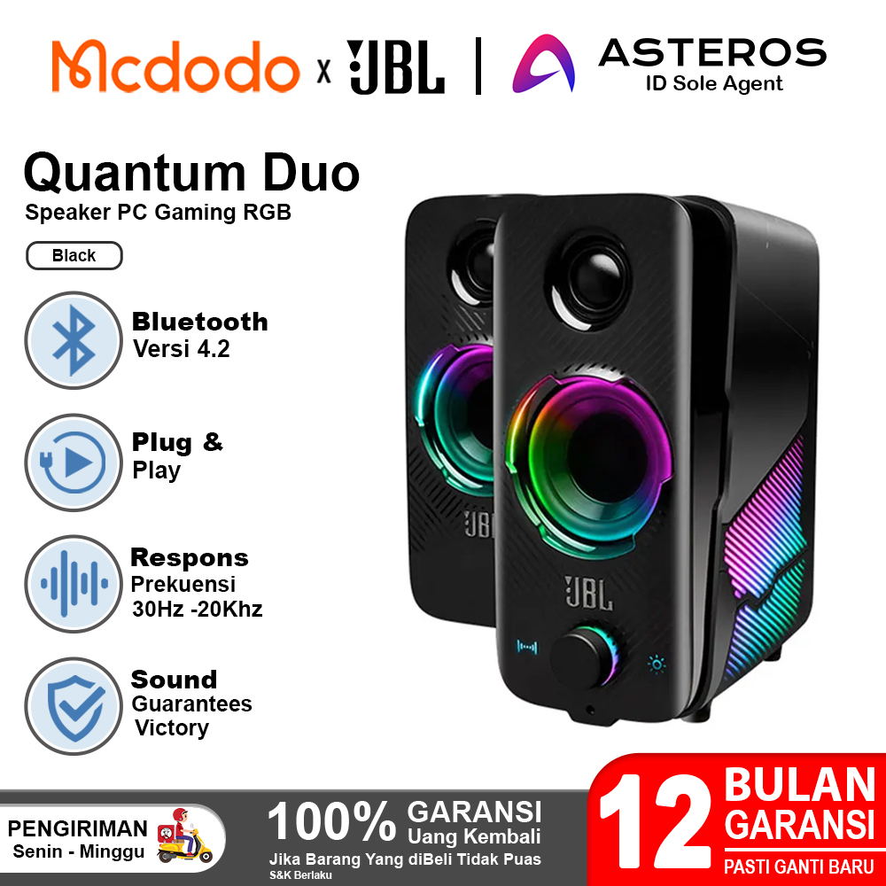 JBL Quantum Duo Speaker PC Gaming RGB Bluetooth Speaker Gaming