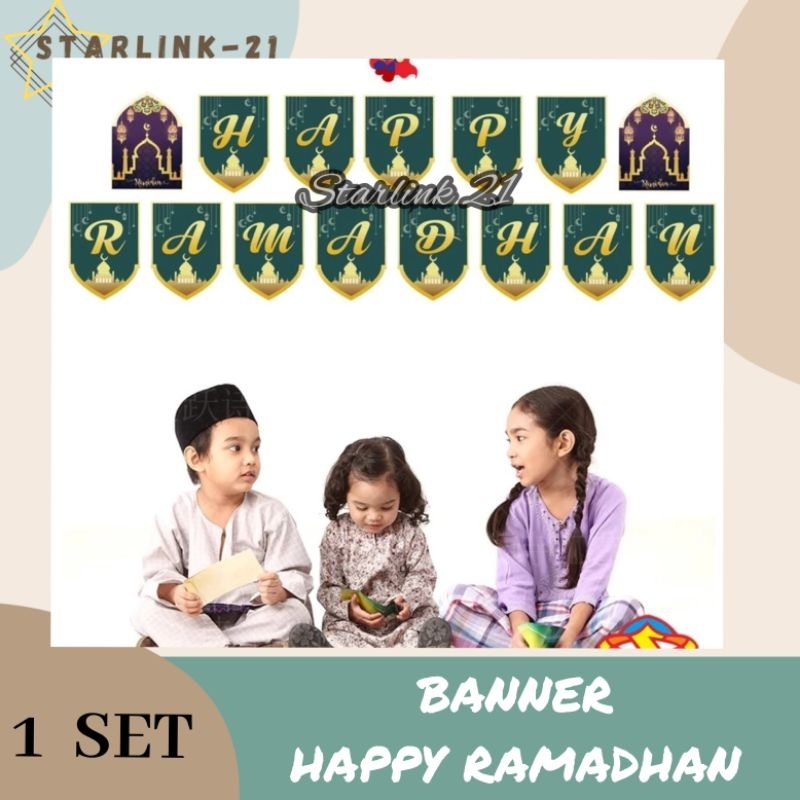 BANNER HAPPY RAMADHAN | Banner Dekor Ramadhan Bulan Puasa