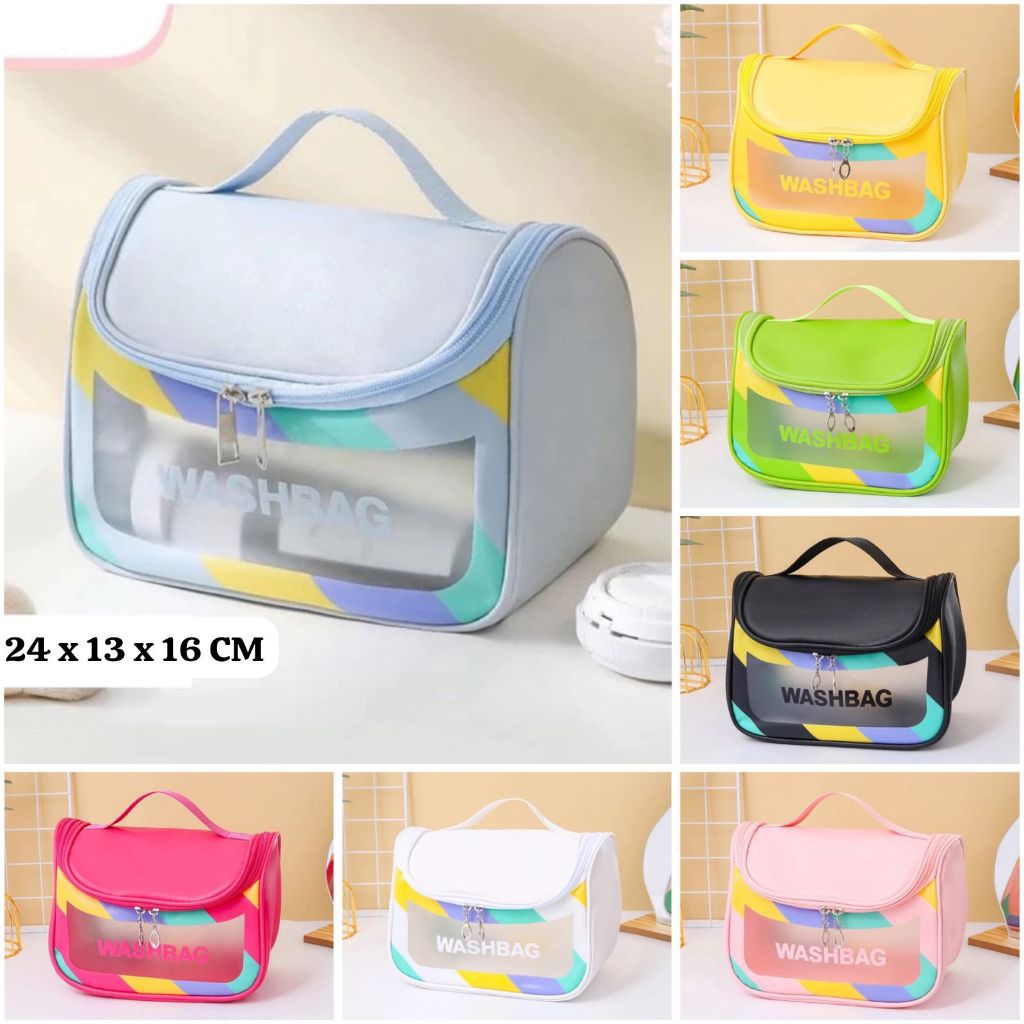 Tas Kosmetik Waterproof Besar Motif Rainbow Tas Serbaguna