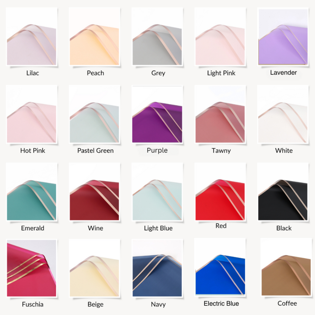 

[1 LEMBAR] Flower Wrapping List Gold / Kertas Buket Bunga / Kertas Cellophane Eceran