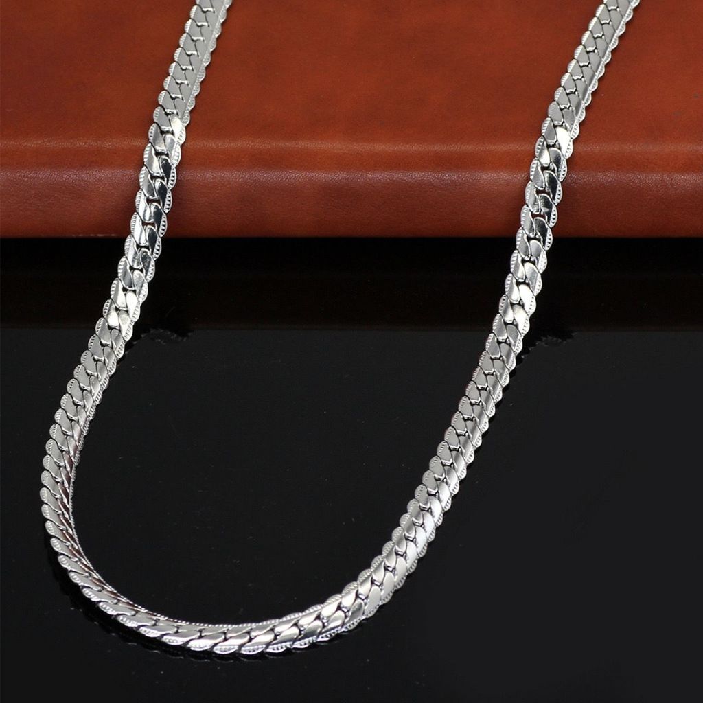 GARANSI KALUNG PRIA WANITA TITANIUM RANTAI ASLI SISIK NAGA SILVER PUTIH PERAK RANTE COWOK CEWEK