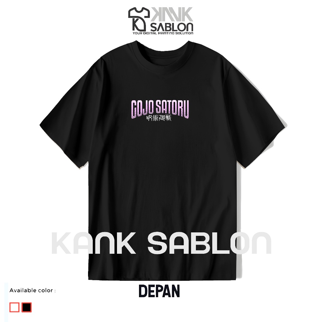KANK SABLON - Baju "JUJUTSU KAISEN GOJO SATORU" - Kaos JUJUTSU KAISEN GOJO SATORU - Baju Anime - Des