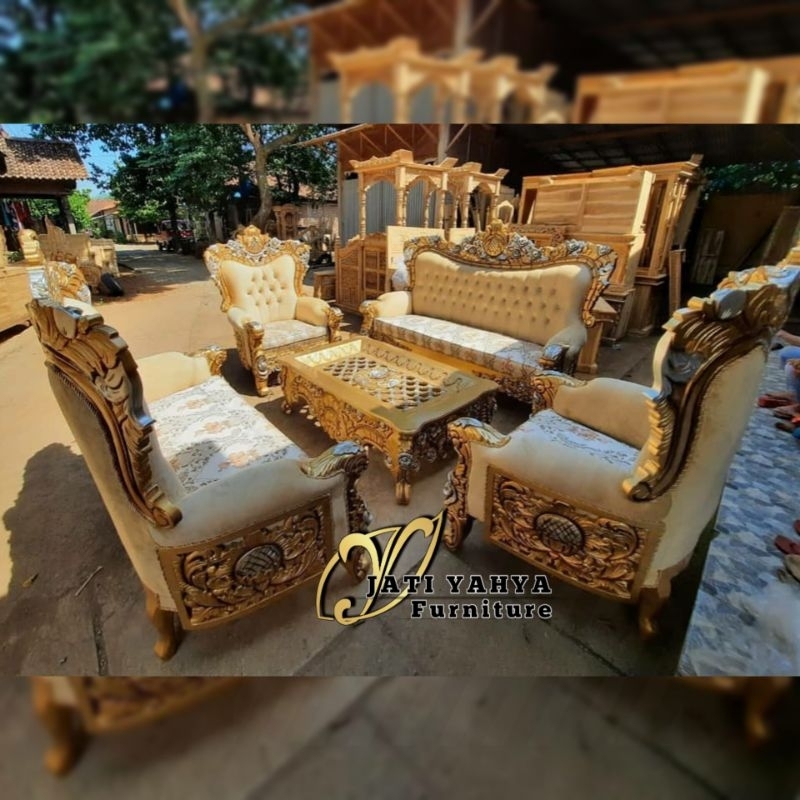 Kursi tamu sofa mewah Jati Bellagio