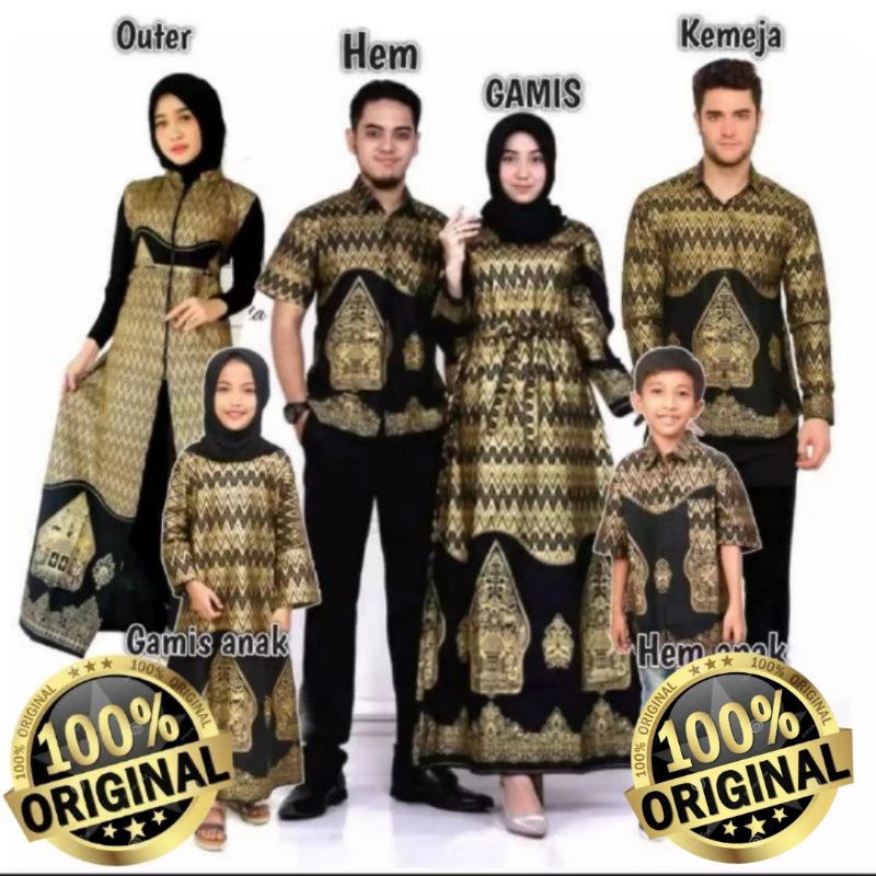 BATIK KELUARGA  KATUN PRIA DAN WANITA AYAH IBU ANAK CEWEK ANAK COWOK KATUN BATIK COPLE FAMILY SARIMB