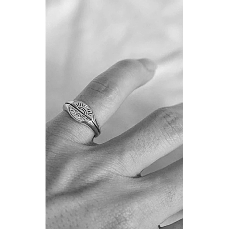 cincin custom request matahari dan bulan bahan perak