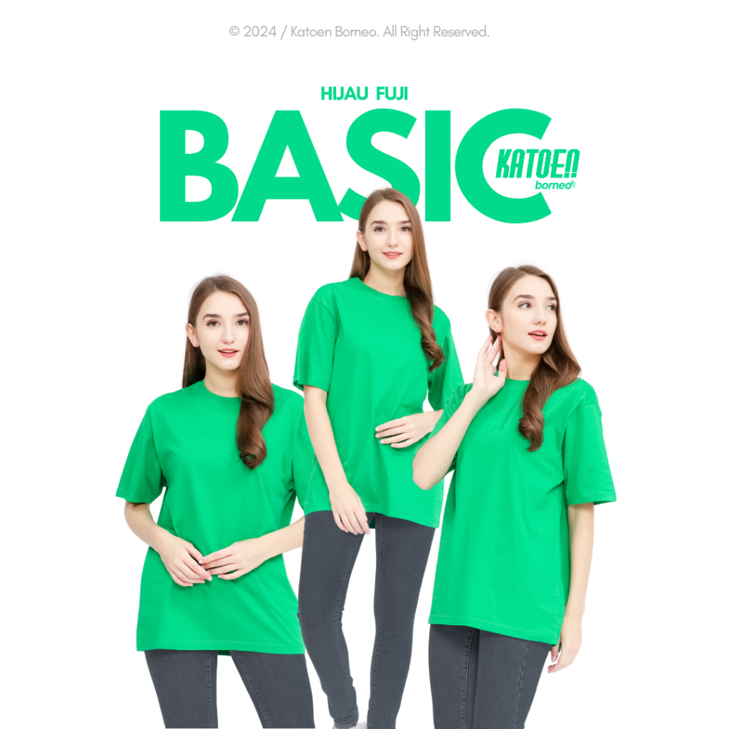 Kaos Polos Hijau Fuji Pendek 24s Premium