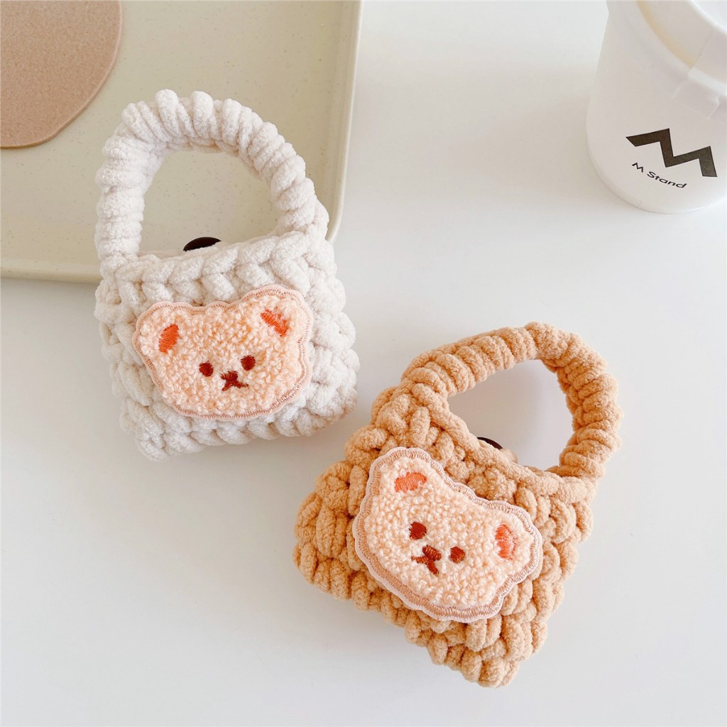 HOT SALE Universal Earphone Case kartun rajut Bluetooth earphone wireless headset earbud headphone