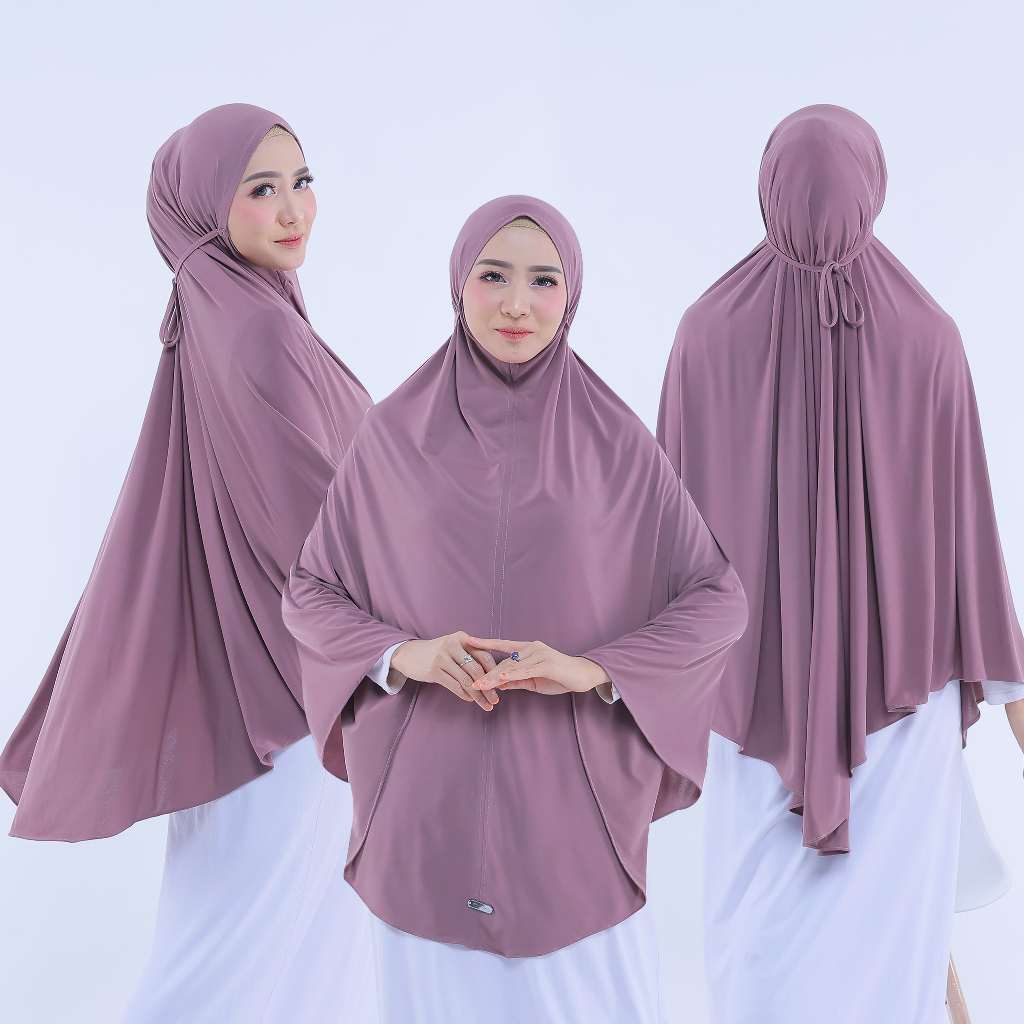 Jilbab Syari Jumbo Polos Non Pad Jersey Premium Khimar Syar'i Super Jumbo